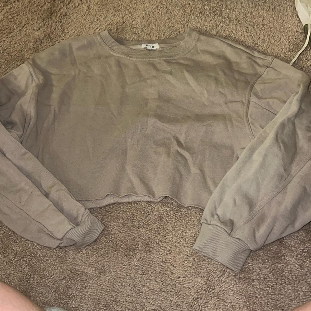 cut off garage cropped crewneck